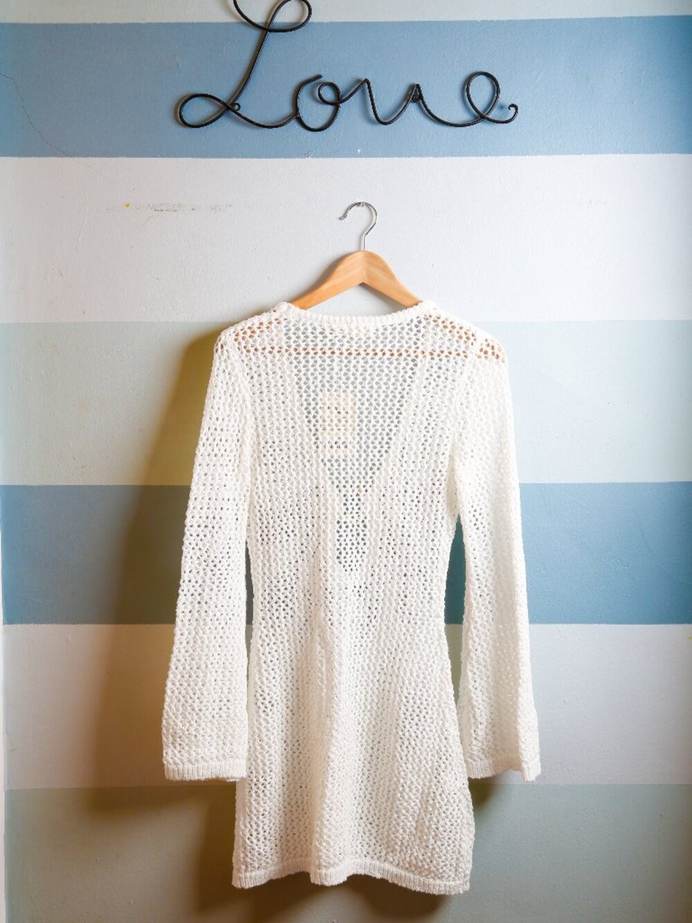 NEW MONDAY SWIMWEAR Montego Mini Dress Optic White Petit Crochet Cover-up - Picture 5 of 15